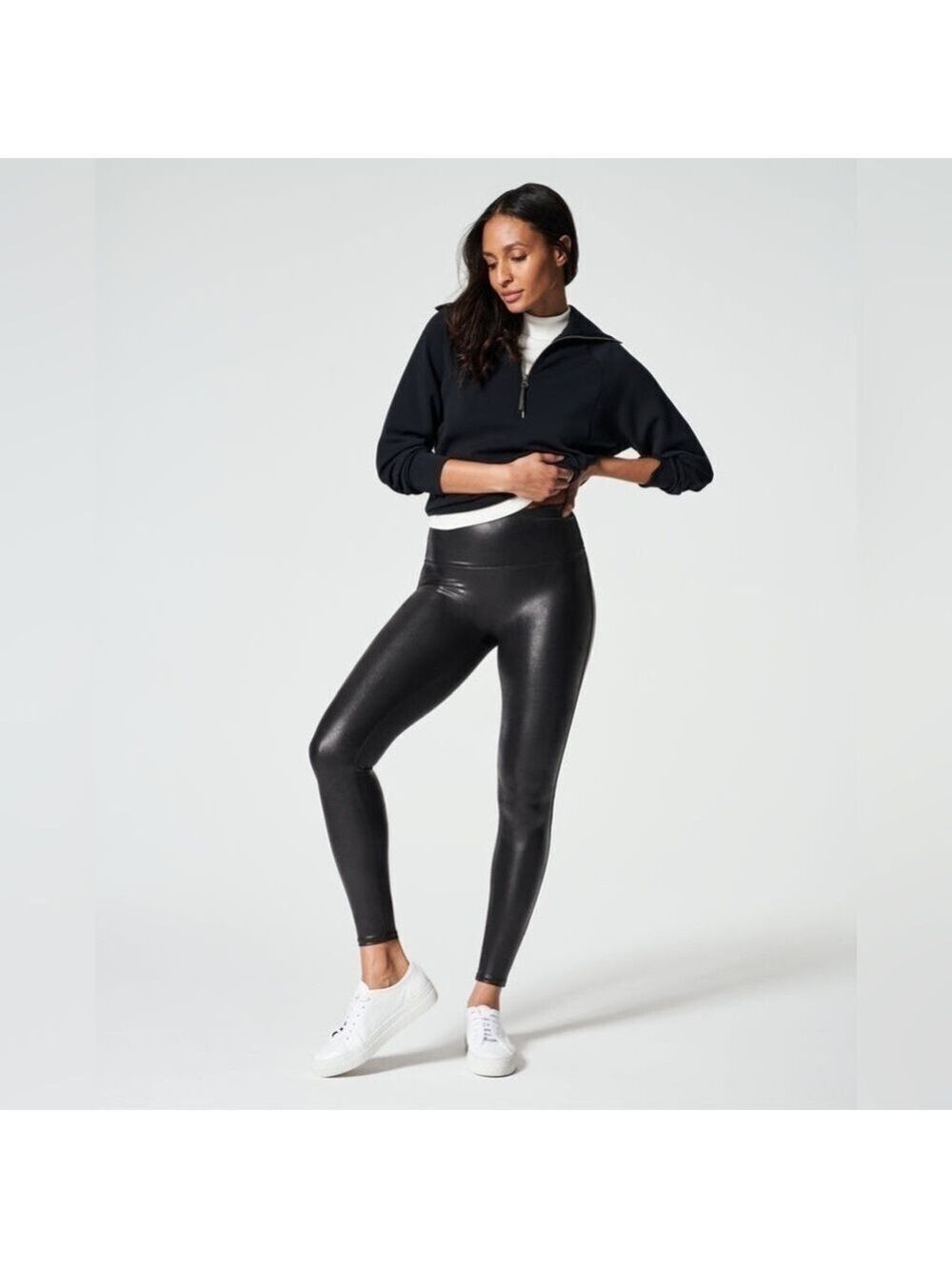 Spanx Faux Leather Leggings Size XS Black
